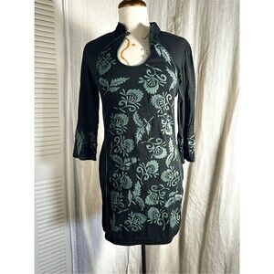 Almatrichi Dress Size 36 Women’s Vintage Black Embroidered European Midi Dress